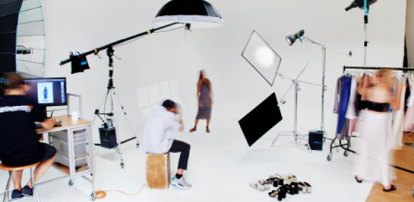 Image of people working from a photography studio
